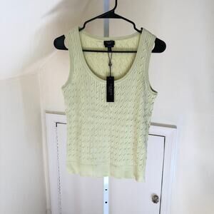 Talbots Petites NWT Women's Pima Cotton Green Sleeveless Sweater Size Petite M